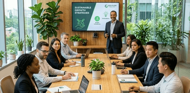 Professional in-house training session in a green building